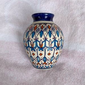 Hand Painted Mexican Pottery Small Vase